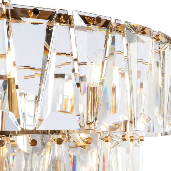 Pendelleuchte Puntes Typ A Kristallglas / Mischmetall - 18-flammig - Gold