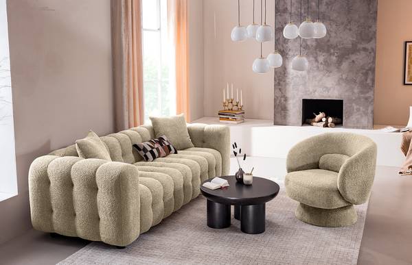 Fauteuil Lounge pivotant LANARE Taupe
