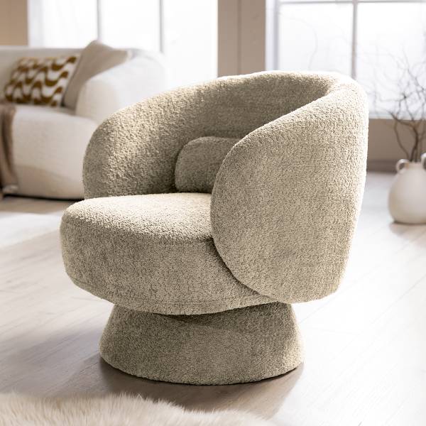 Fauteuil Lounge pivotant LANARE Taupe