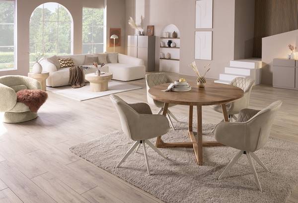 Fauteuil Lounge pivotant LANARE Taupe