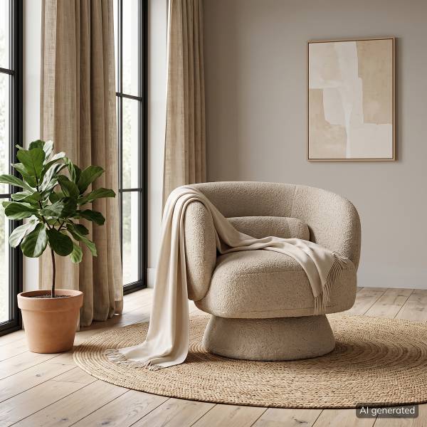 Drehbarer Loungesessel LANARE Taupe