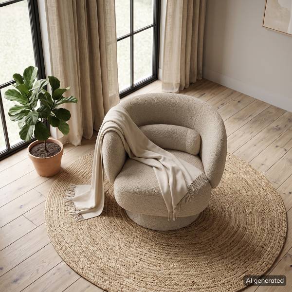 Drehbarer Loungesessel LANARE Taupe