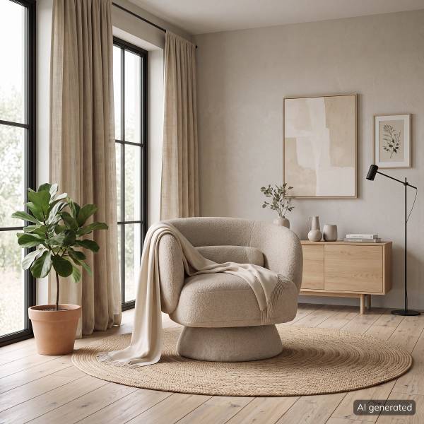 Drehbarer Loungesessel LANARE Taupe