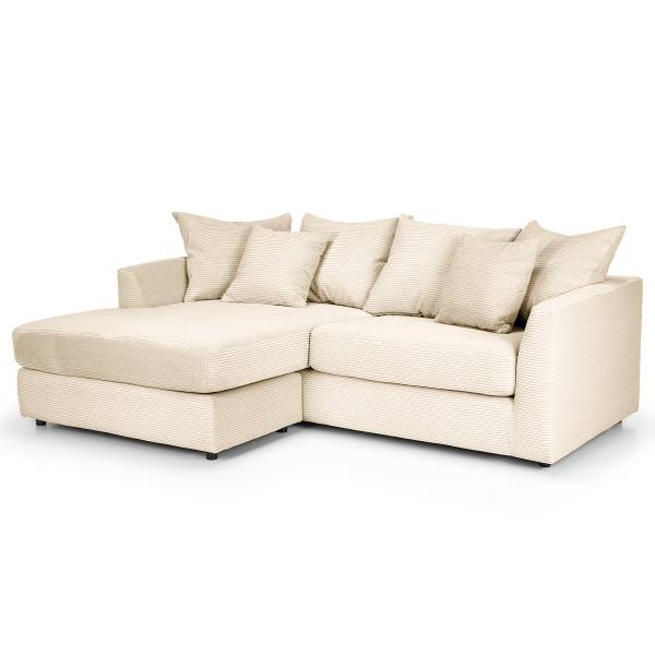 Ecksofa Dovi Cordstoff Calice: Creme
