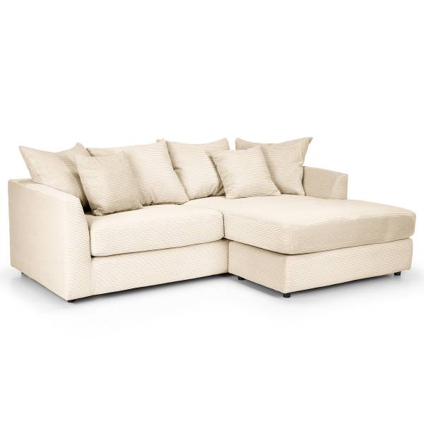 Ecksofa Dovi Cordstoff Calice: Creme