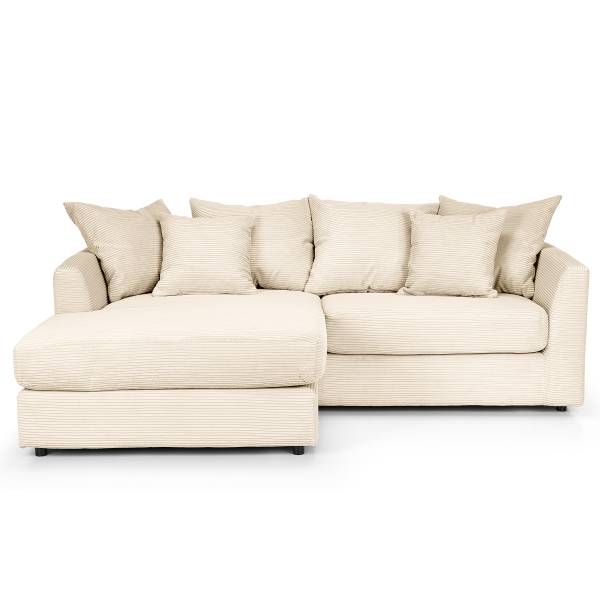 Ecksofa Dovi Cordstoff Calice: Creme