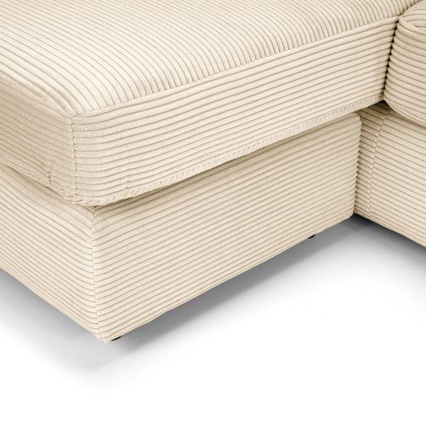 Ecksofa Dovi Cordstoff Calice: Creme