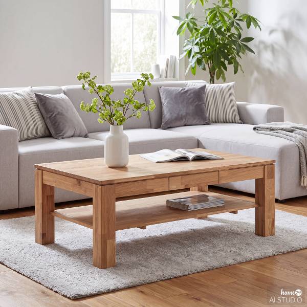Massiver Couchtisch Lafesa Eiche