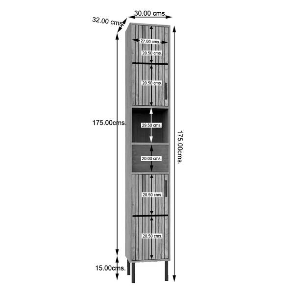 Massiver Hochschrank Bronx Akazie massiv
