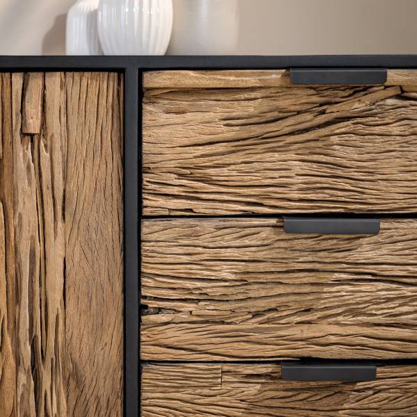 Madia in legno massello Cowes Mango / Mango nero