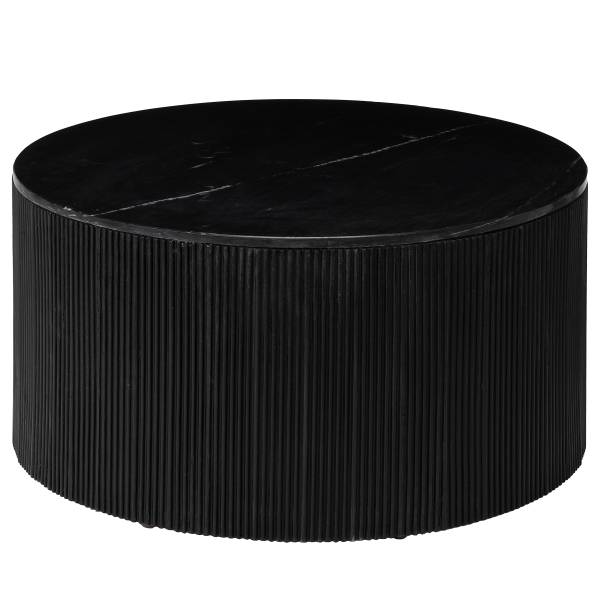 Couchtisch KAONKE Marmor / Mango massiv - Marmor Schwarz / Mango Schwarz