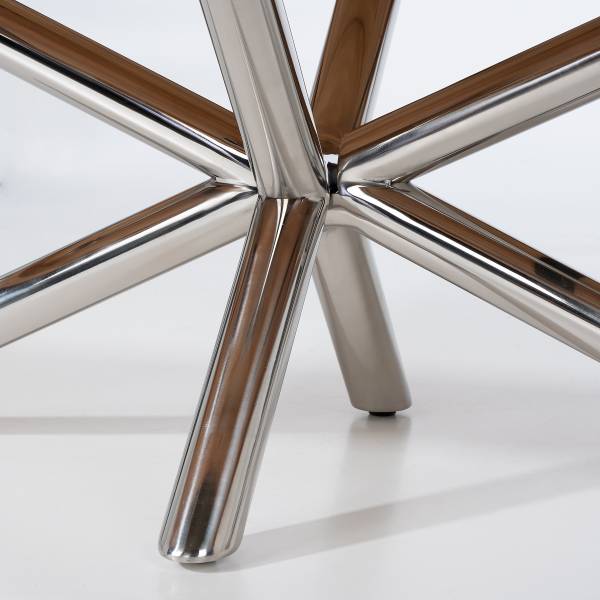 Tavolino da salotto Kheno Acacia massello / Metallo - Acciaio inox