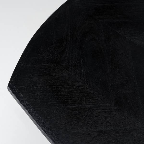 Tavolino da salotto MAHSA Mango massello / Metallo - Mango nero / acciaio inox