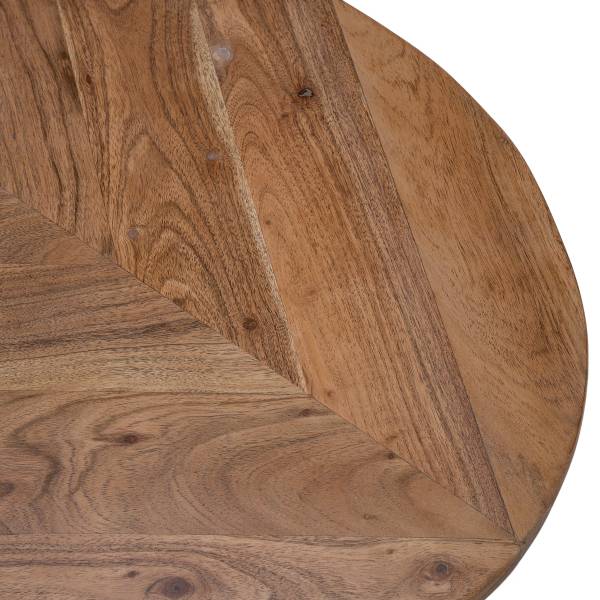 Set di 2 tavolini da salotto Condis Acacia massello / marmo - Acacia marmo bianco