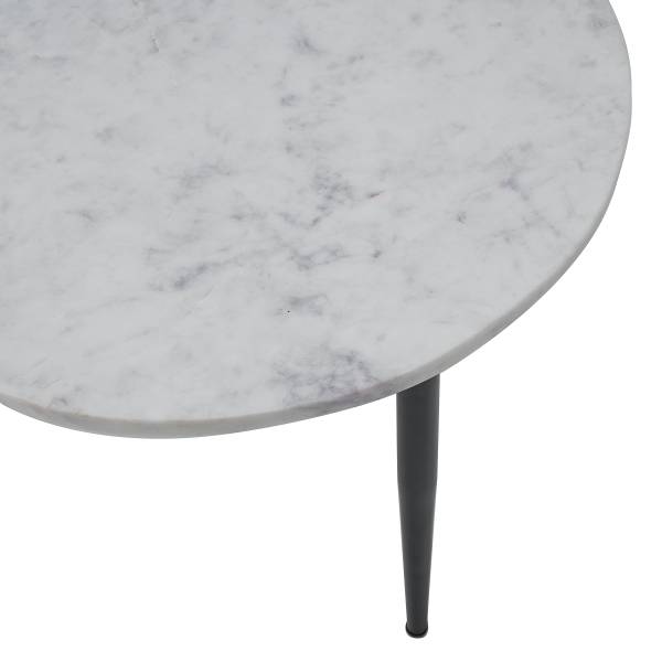 Set di 2 tavolini da salotto Condis Acacia massello / marmo - Acacia marmo bianco