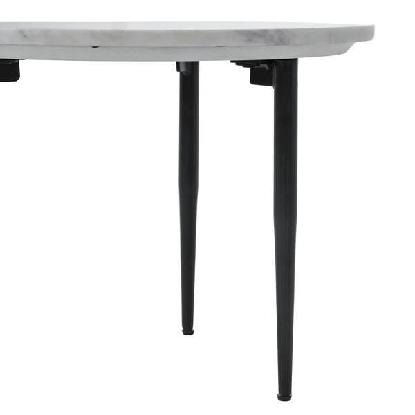 Set di 2 tavolini da salotto Condis Acacia massello / marmo - Acacia marmo bianco