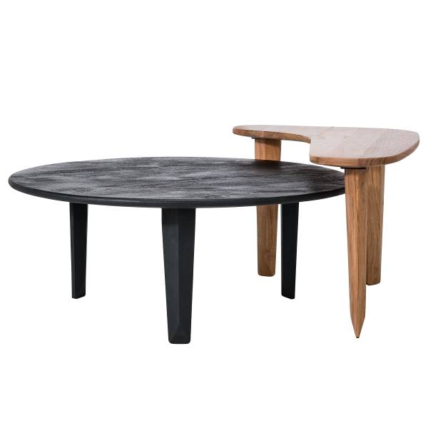 Massiver Couchtisch Ouyya 2-teilig Akazie / Akazie Schwarz