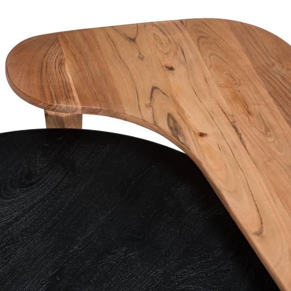 Massiver Couchtisch Ouyya 2-teilig Akazie / Akazie Schwarz