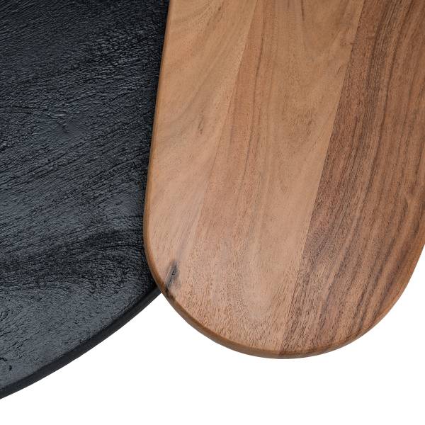 Massiver Couchtisch Ouyya 2-teilig Akazie / Akazie Schwarz