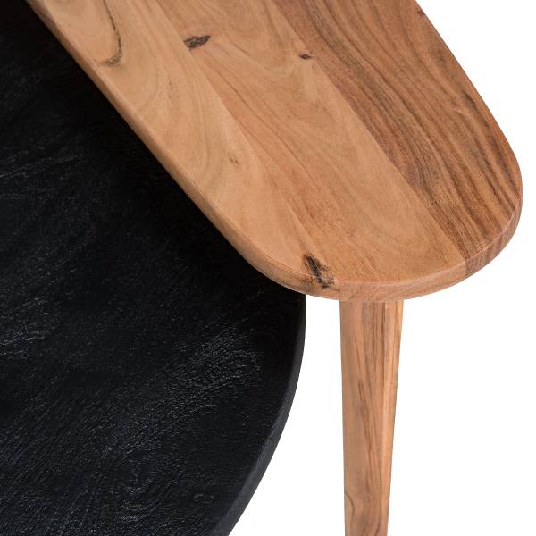 Massiver Couchtisch Ouyya 2-teilig Akazie / Akazie Schwarz