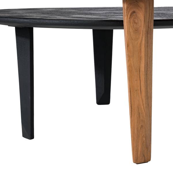 Massiver Couchtisch Ouyya 2-teilig Akazie / Akazie Schwarz