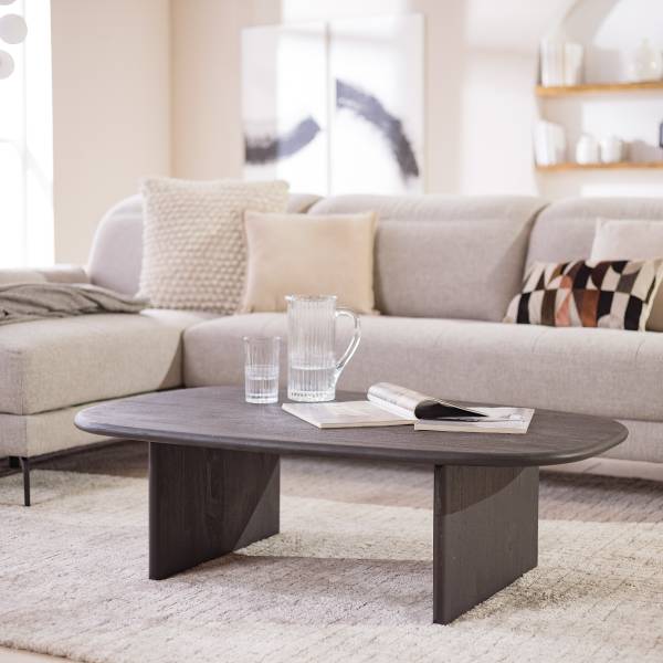Houten salontafel Tajua zwart acaciahout
