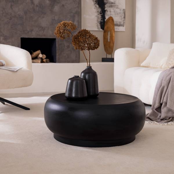 Massiver Couchtisch SUCEN Mango Schwarz