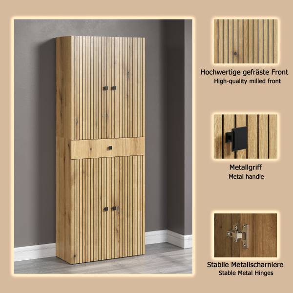 Hochschrank Bliss 70 cm Eiche Evoke Dekor - 1