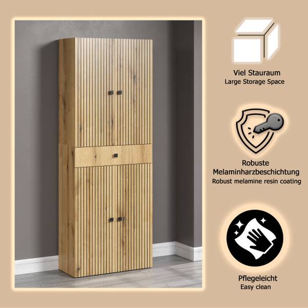 Hochschrank Bliss 70 cm Eiche Evoke Dekor - 1