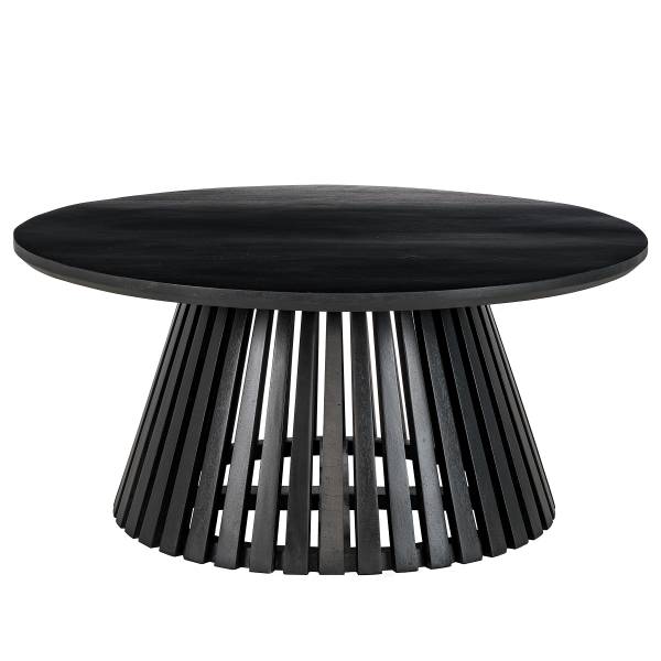Tavolino da salotto GAKAT Legno di mango nero - Diametro: 84 cm