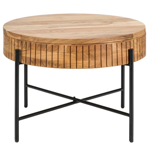 Table basse en bois massif SURIO Acacia / noir
