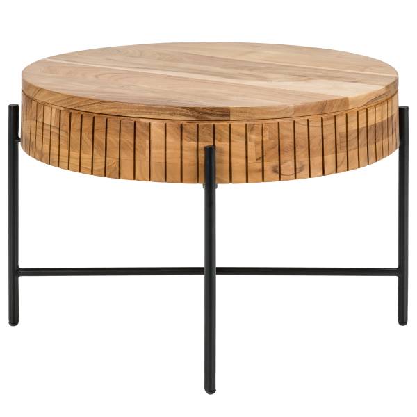 Table basse en bois massif SURIO Acacia / noir