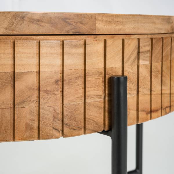 Table basse en bois massif SURIO Acacia / noir
