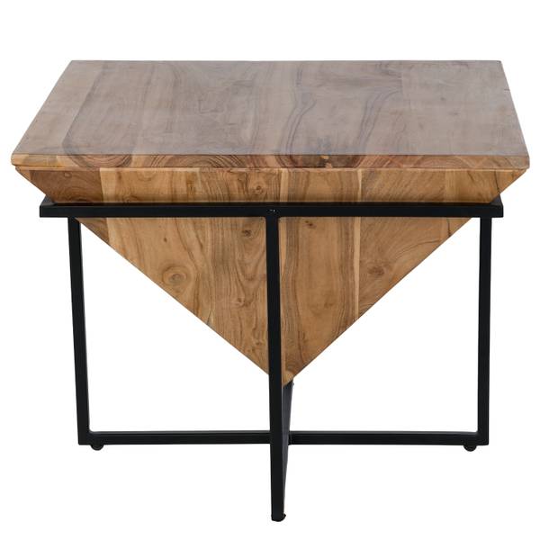 Massiver Couchtisch ITURU Akazie / Schwarz