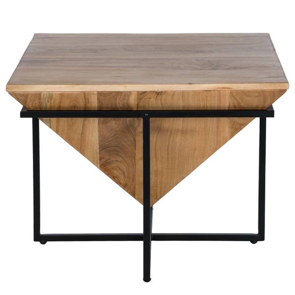 Massiver Couchtisch ITURU Akazie / Schwarz
