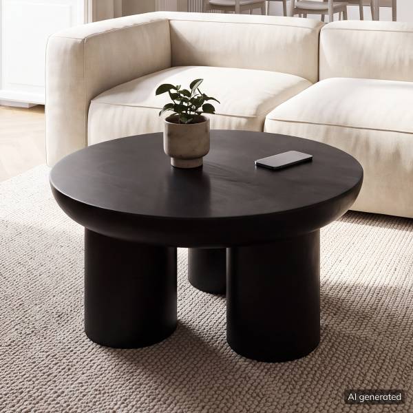 Houten salontafel OLIDE zwart acaciahout