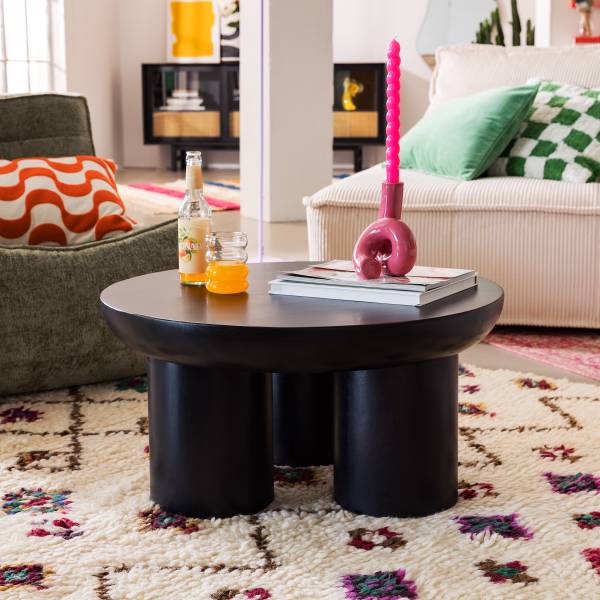 Houten salontafel OLIDE zwart acaciahout