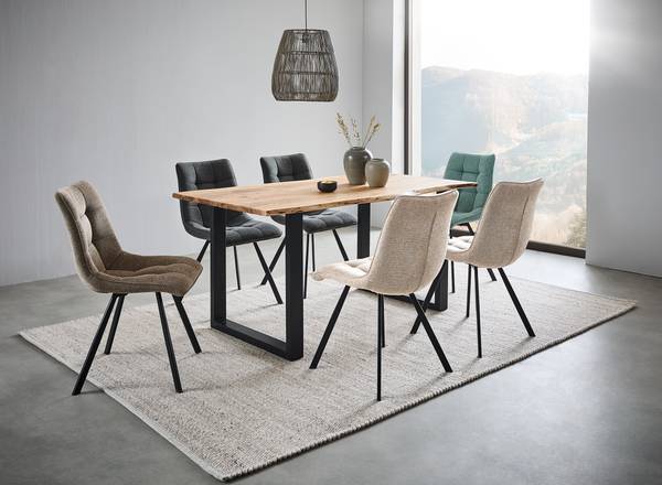 Table avec plateau massif ESSY Acacia massif / Fer