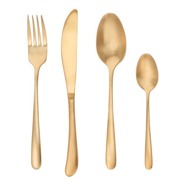 Besteck-Set KINGS 4-tlg. Edelstahl - Gold - Gold