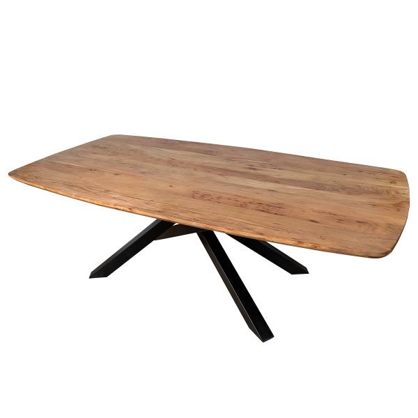 Tavolo da pranzo BEJU Acacia massello / Ferro - Acacia marrone / Nero