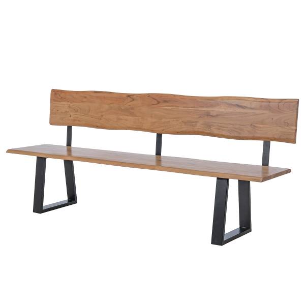 Sitzbank AHAR Akazie massiv / Eisen - Breite: 200 cm