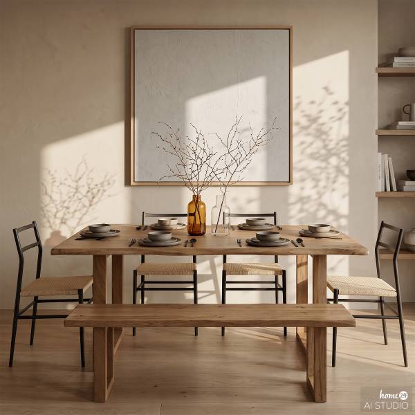 Houten eettafel ARUE massief acaciahout - Breedte: 180 cm