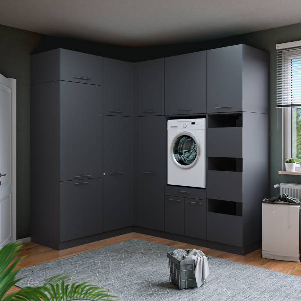 Eck-Hauswirtschaftsraum Laundreezy Set B Anthrazit - 328 x 238 cm