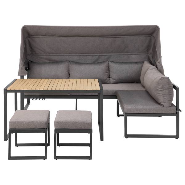 Set di 5 mobili da esterno Randa Acciaio / Poliestere - Grigio