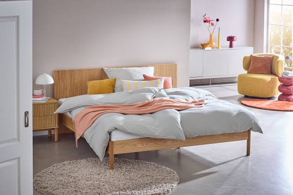 Furniertes Bettgestell Jondik Eiche