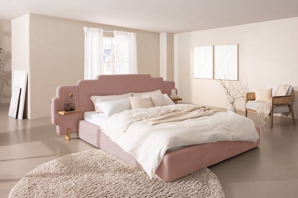 Polsterbett ZOCA design Chenille Roselia: Mauve - 160 x 200cm - 1 Bettkasten