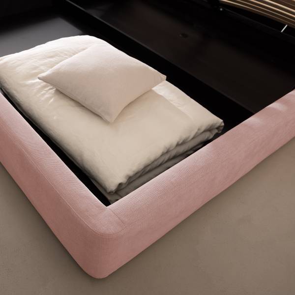 Polsterbett ZOCA design Chenille Roselia: Mauve - 160 x 200cm - 1 Bettkasten