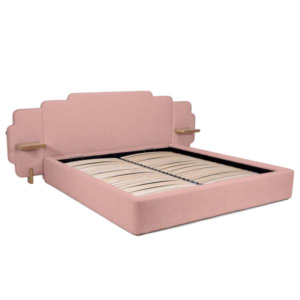 Polsterbett ZOCA design Chenille Roselia: Mauve - 160 x 200cm - 1 Bettkasten