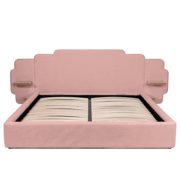 Polsterbett ZOCA design Chenille Roselia: Mauve - 160 x 200cm - 1 Bettkasten