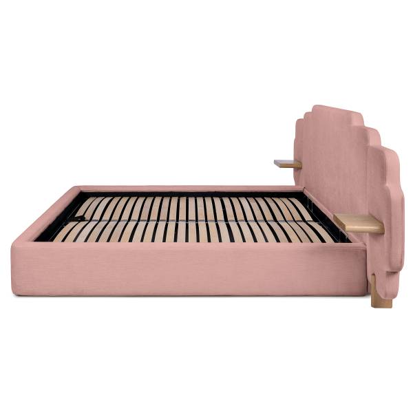 Polsterbett ZOCA design Chenille Roselia: Mauve - 160 x 200cm - 1 Bettkasten
